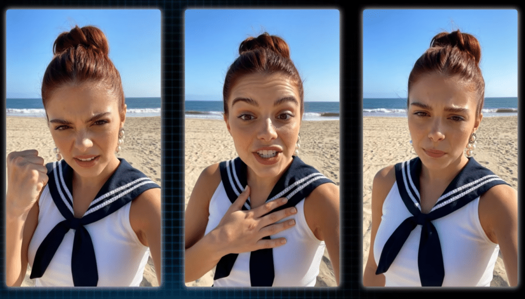 Highly realistic and detailed AI avatar showcasing multiple emotions