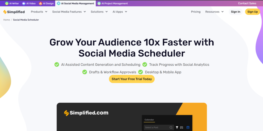 Simplified - AI Social Media Scheduling Tools - 7