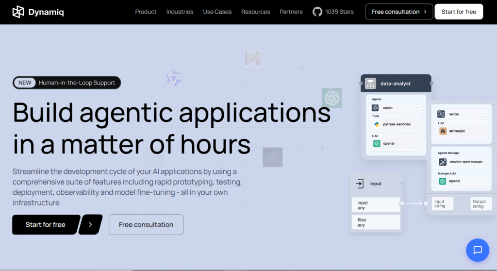 Dynamiq - Best AI Agent Tools  - 10