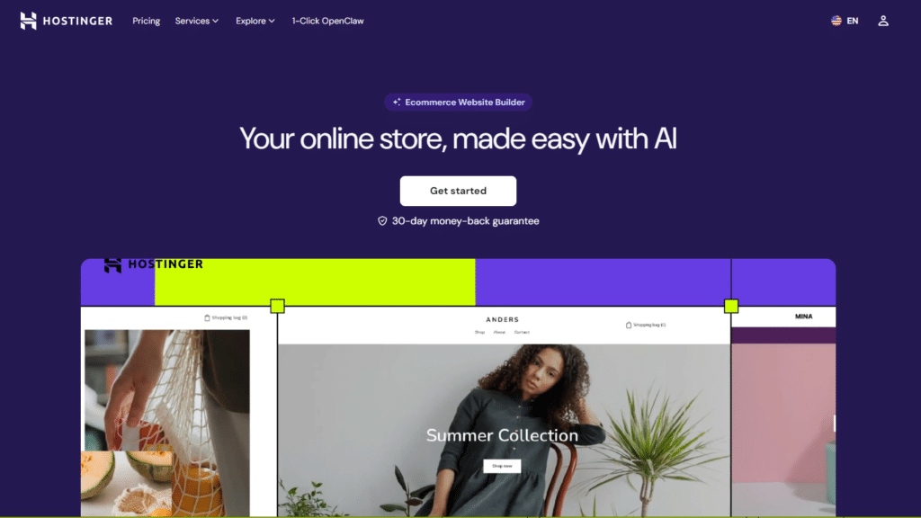 Best AI Ecommerce Tools - Hostinger Ecommerce Website Builder - 4