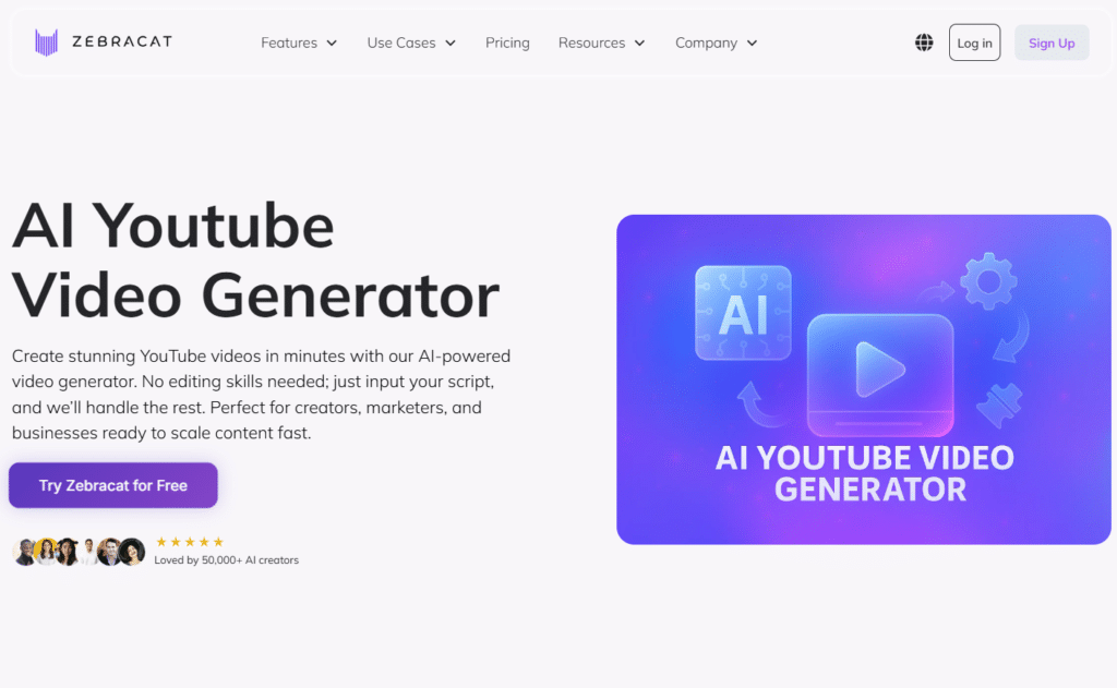 Best AI YouTube Automation Tools - Zebracat - 8
