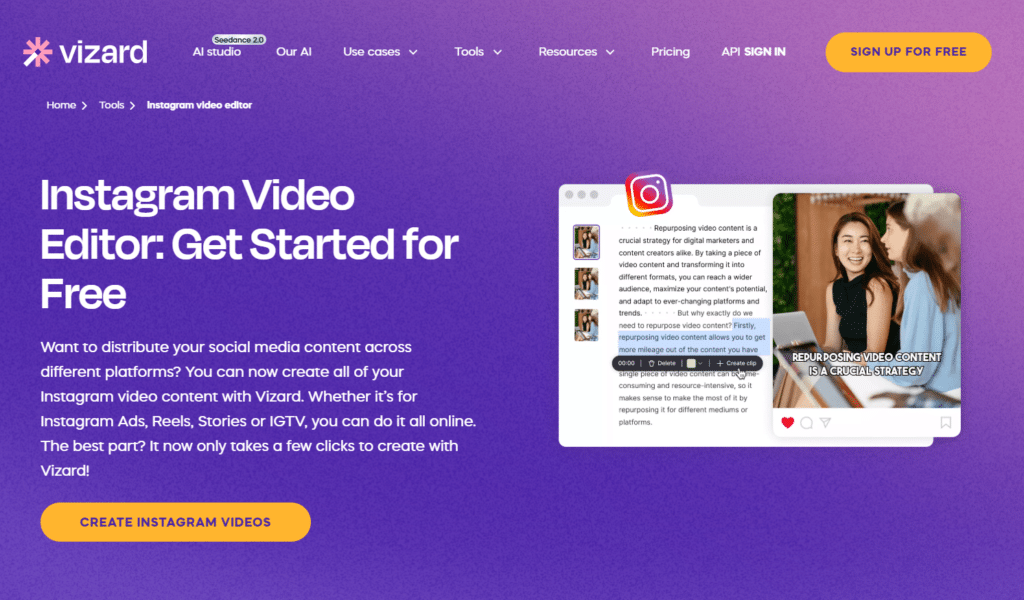 Best Instagram Automation Tools - Vizard AI - 8