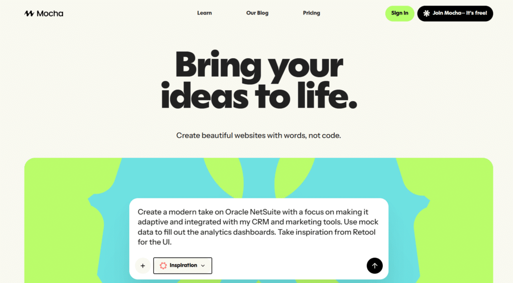 Mocha - Best AI No Code App Builder  - 3