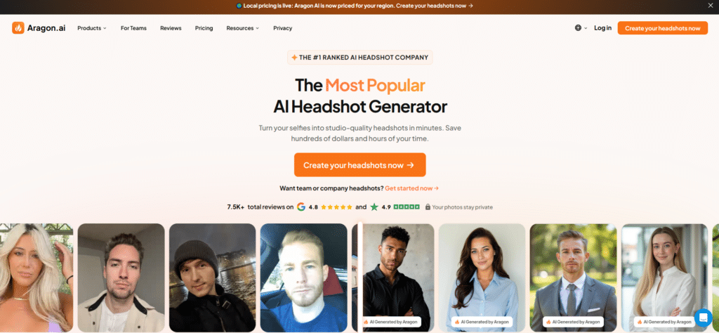 Aragon AI - AI Headshot Generators - 1