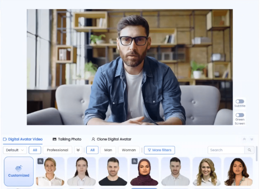 Generate and customized realistic avatar along with voiceover via Kreado AI