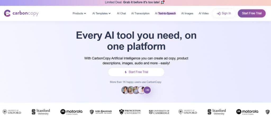 CarbonCopy.pro AI writing software