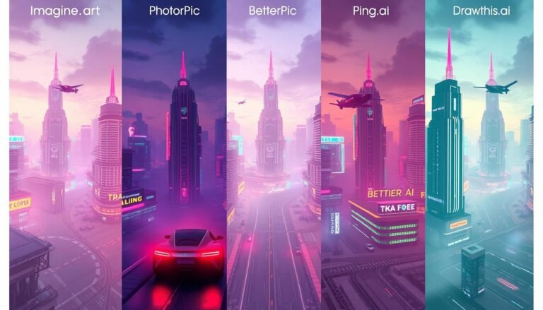 Comparison of AI image generators for 2025 showing the same prompt results across different platforms
