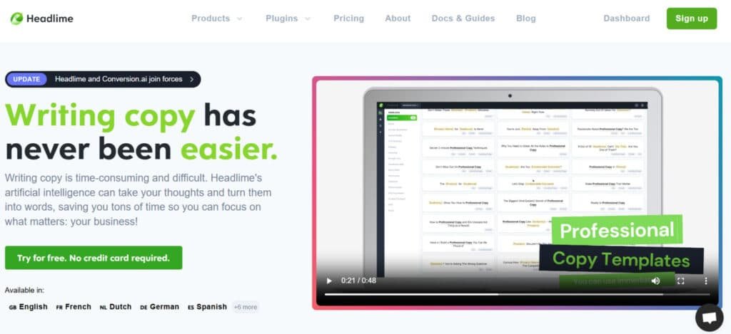 Headlime AI - Copywriting tools