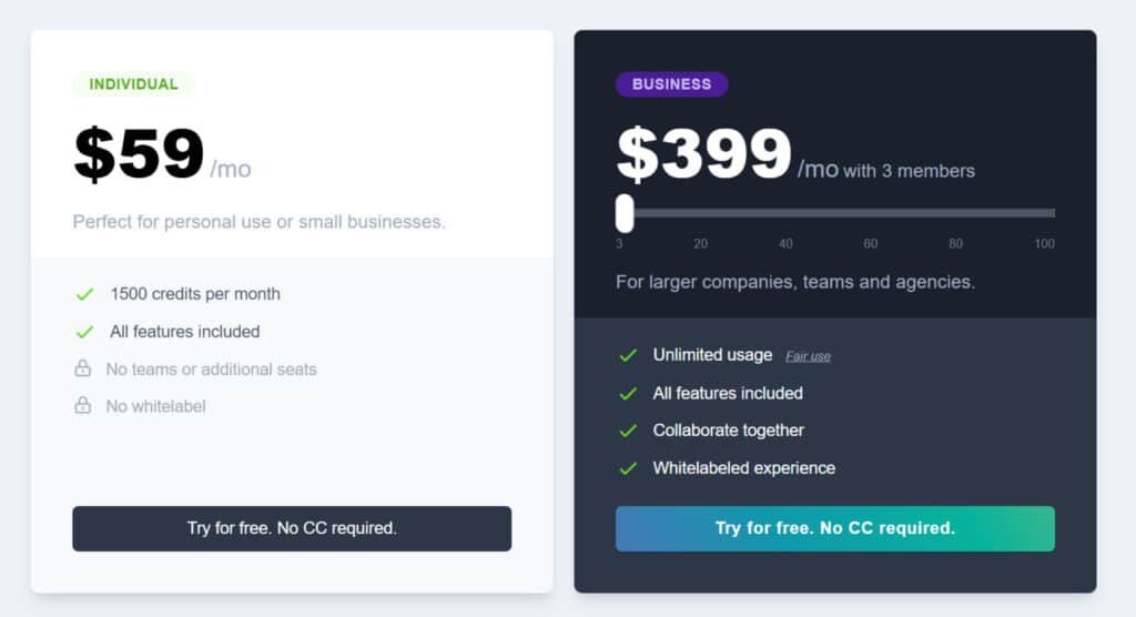 Headlime AI Pricing - 1