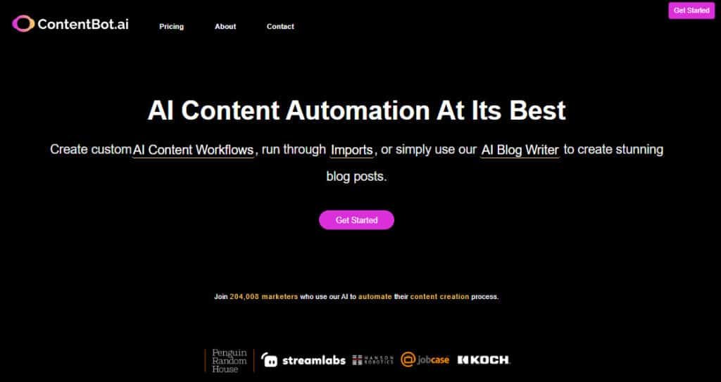 What is Contentbot.ai - user interface
