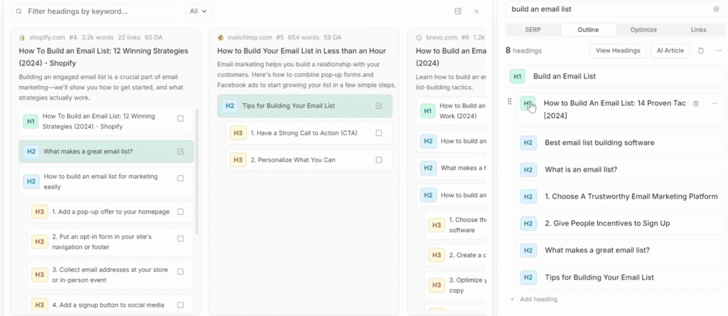 Frase Review: Frase AI-Generated Outlines based on SERP Analysis