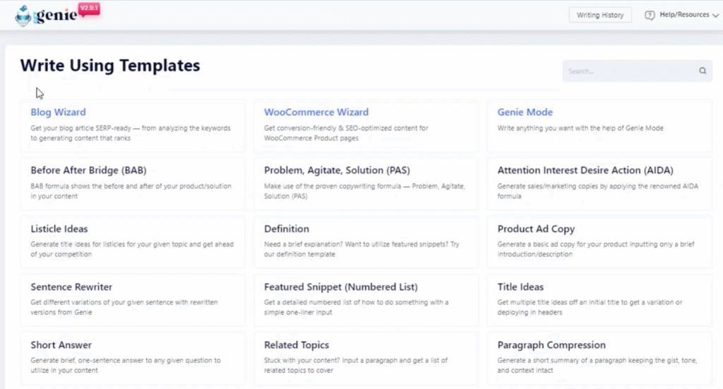 GetGenie Review: GetGenie Templates