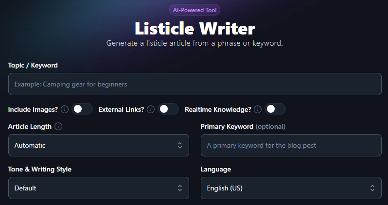 RightBlogger Review: RightBlogger Listicle Generator
