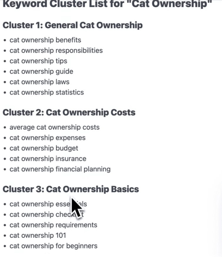 RightBlogger Review: RightBlogger Keyword Cluster Lists