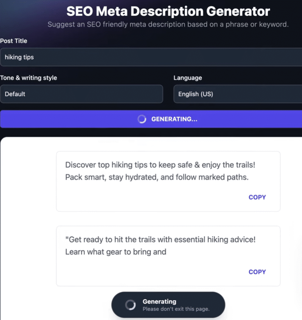 RightBlogger Review: RightBlogger SEO Meta Description Generator