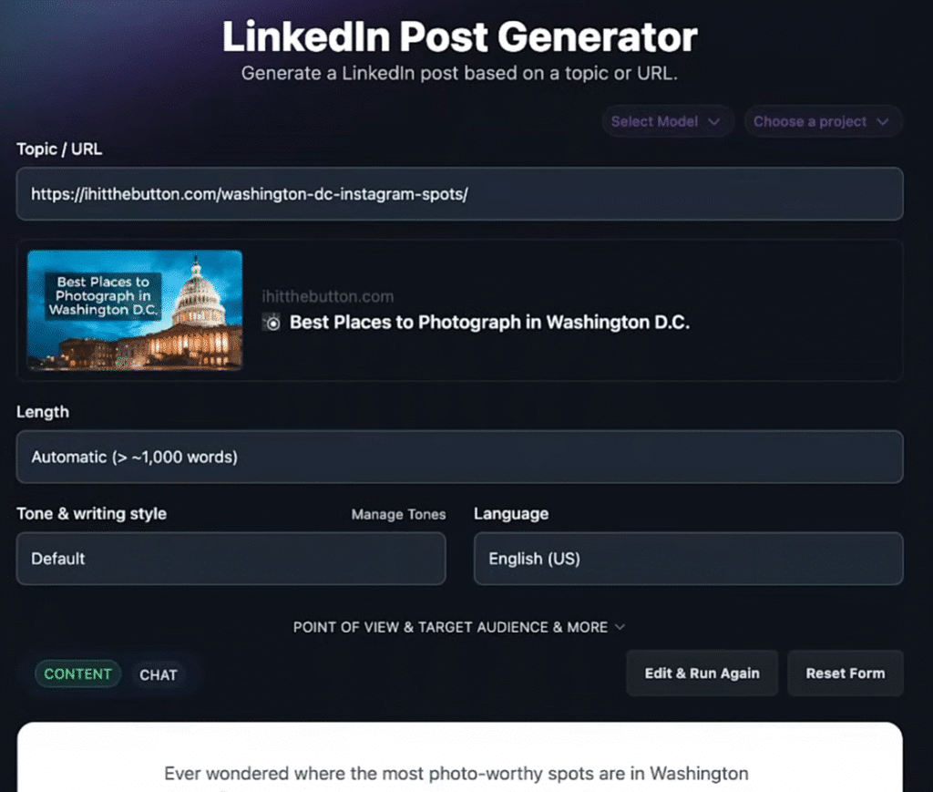 RightBlogger Review: RightBlogger LinkedIn Post Generator