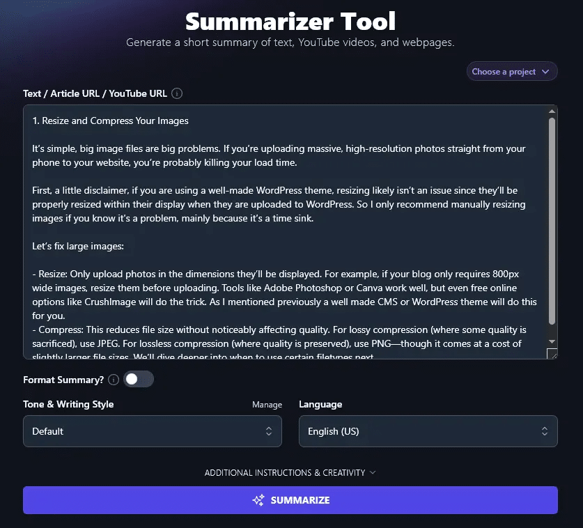 RightBlogger Review: RightBlogger Summarizer Tool
