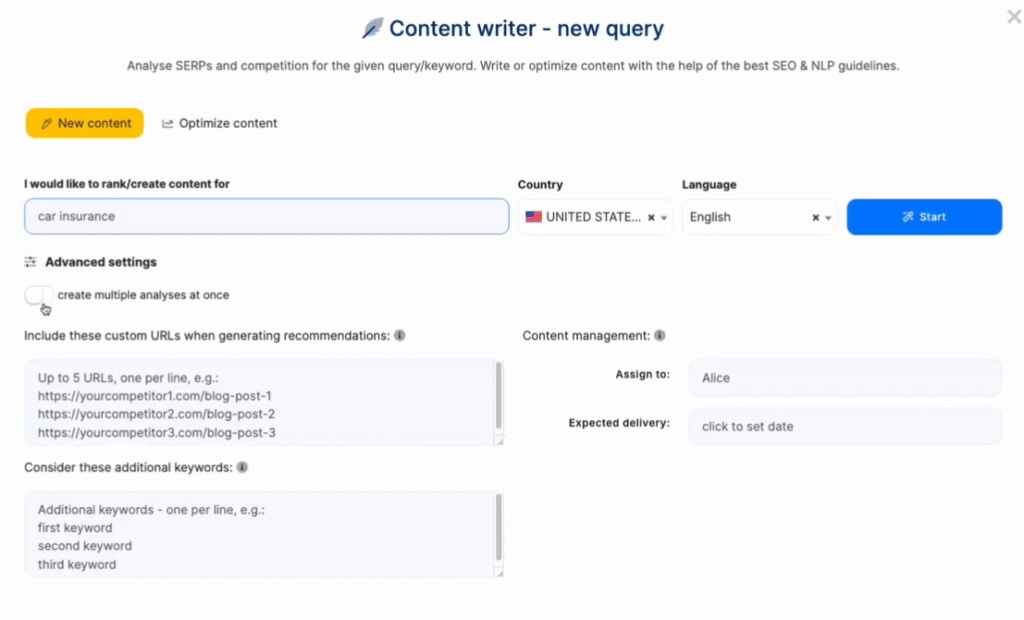 Neuronwriter Review: Neuronwriter Content Writer Query Entry