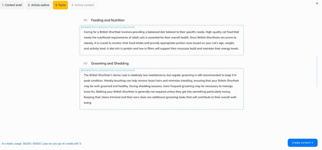 Neuronwriter Review: Neuronwriter Facts Selection