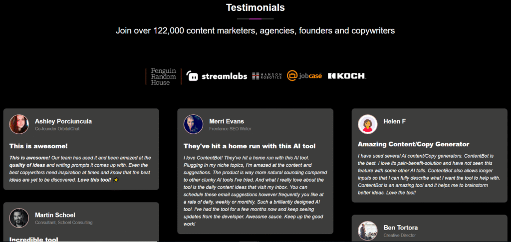 ContentBot.ai Review: ContentBot.ai Testimonials