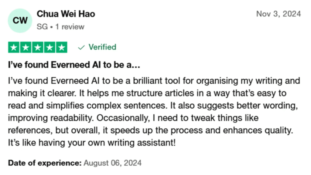 Everneed AI Review: Everneed AI Testimonial 2