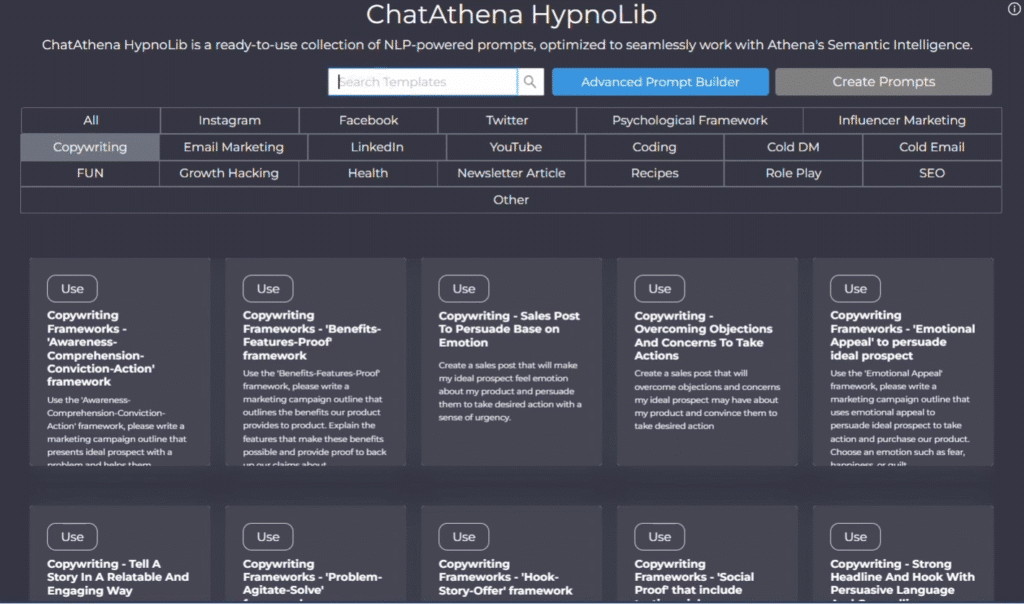 CrawlQ.ai Review: CrawlQ.ai Creating ChatAthena HypnoLib NLP-powered Prompts