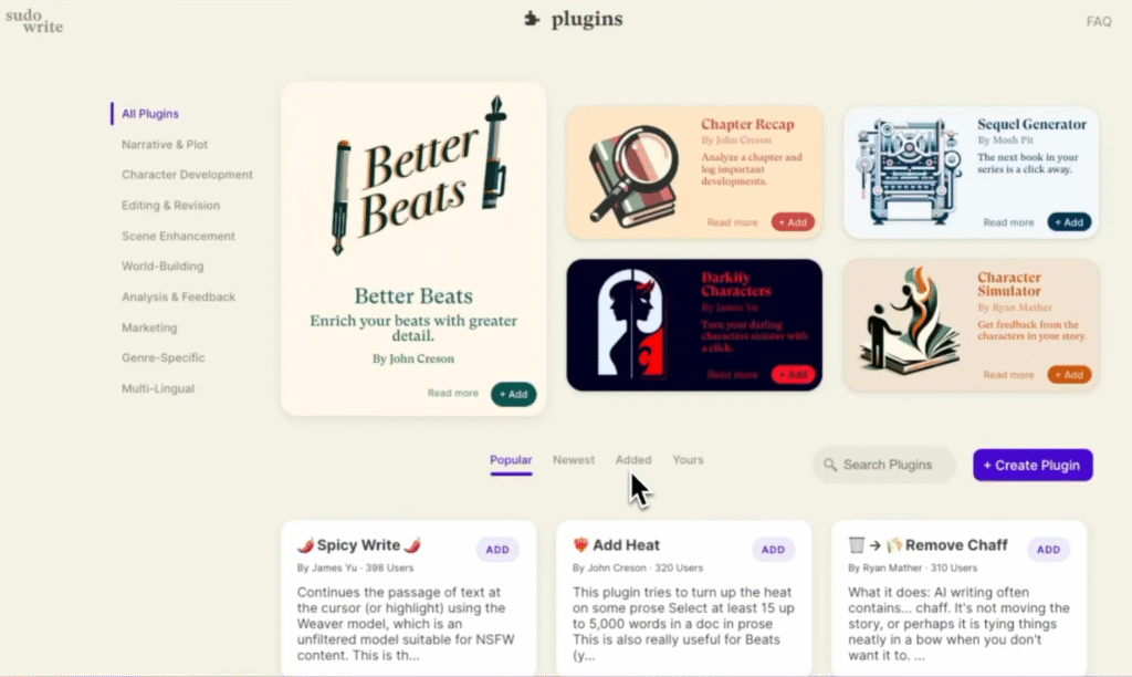 Sudowrite Review: Sudowrite Content Custom Extended Features Plugins