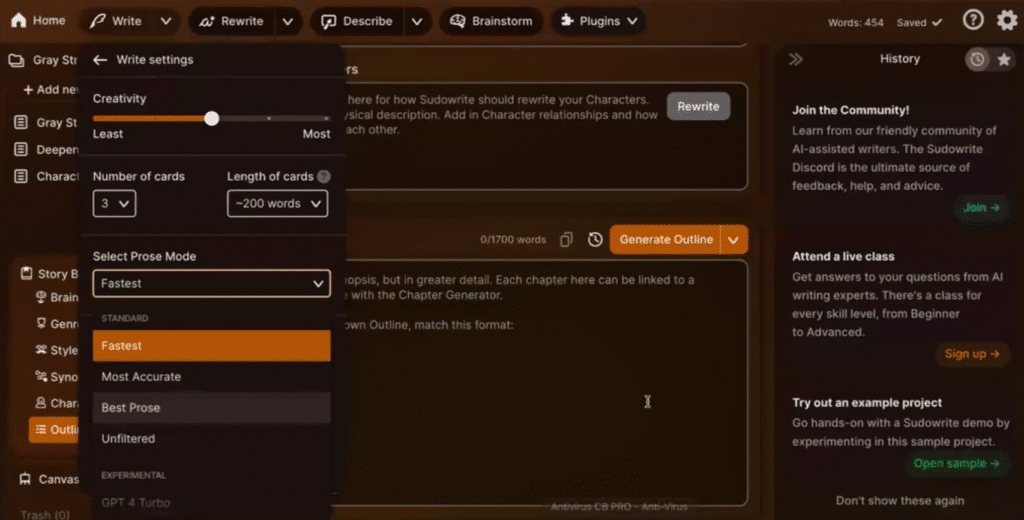 Sudowrite Review: Sudowrite Interface And Design