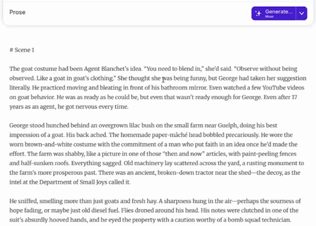 Sudowrite Review: Sudowrite Muse Model Scene Generation & Structure