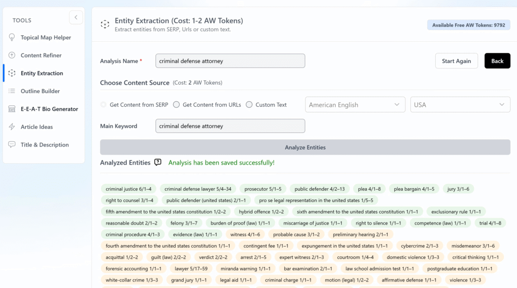 Agility Writer Review: Agility Writer - Entity Extraction