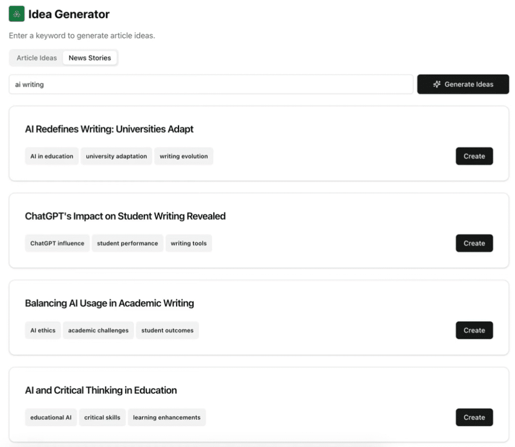 Hypertxt AI Review: Hypertxt AI Ideas Generator - Get Content From Real-Time News Stories