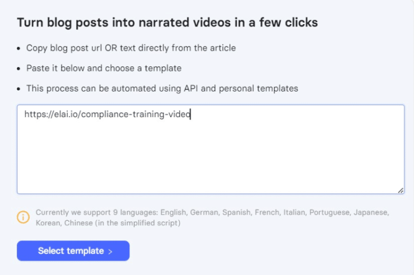 Elai.io Review: Videos from url