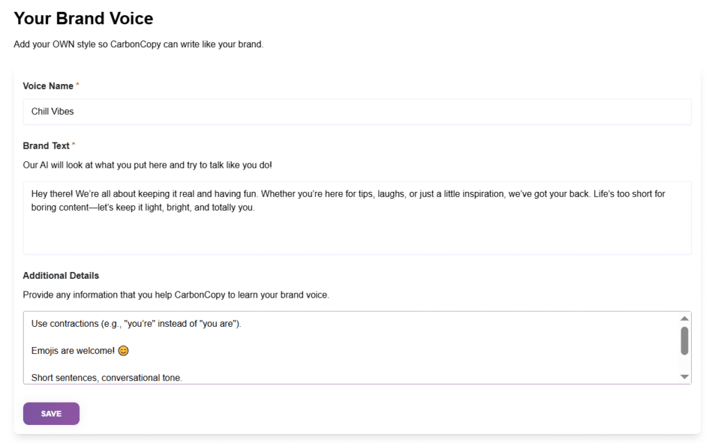 CarbonCopy.pro Review: CarbonCopy.pro - Unlimited Brand Voice Customization