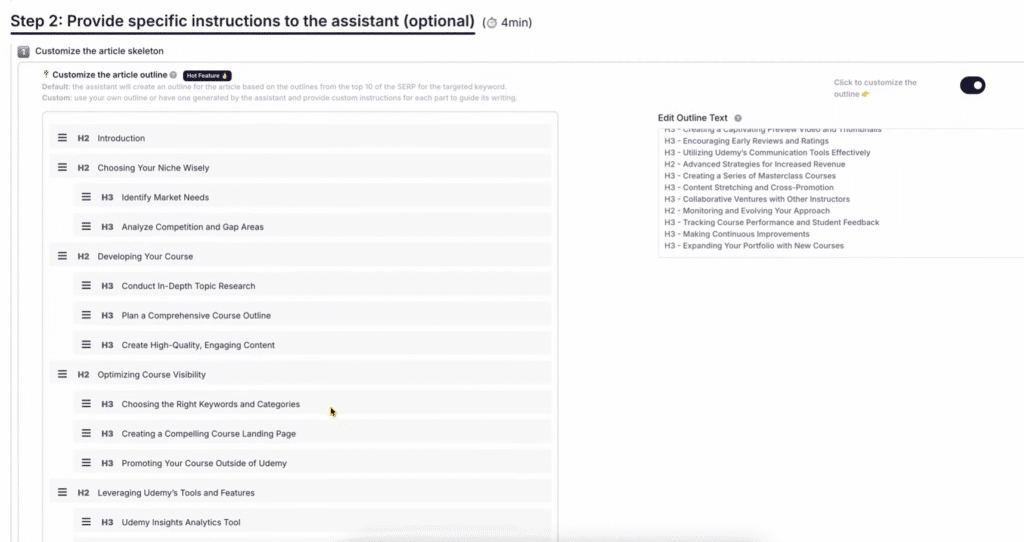 SEOPital Review: SEOPital Detailed Content Planning