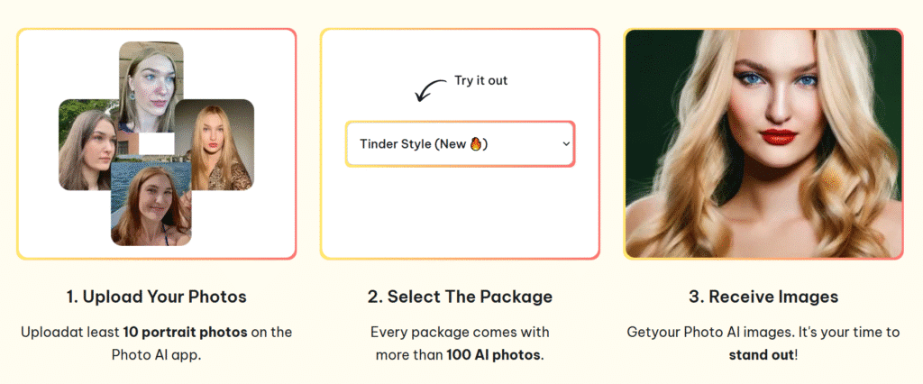 PhotoAI Review:  PhotoAI Generate High-Quality AI Photos in 3-step process