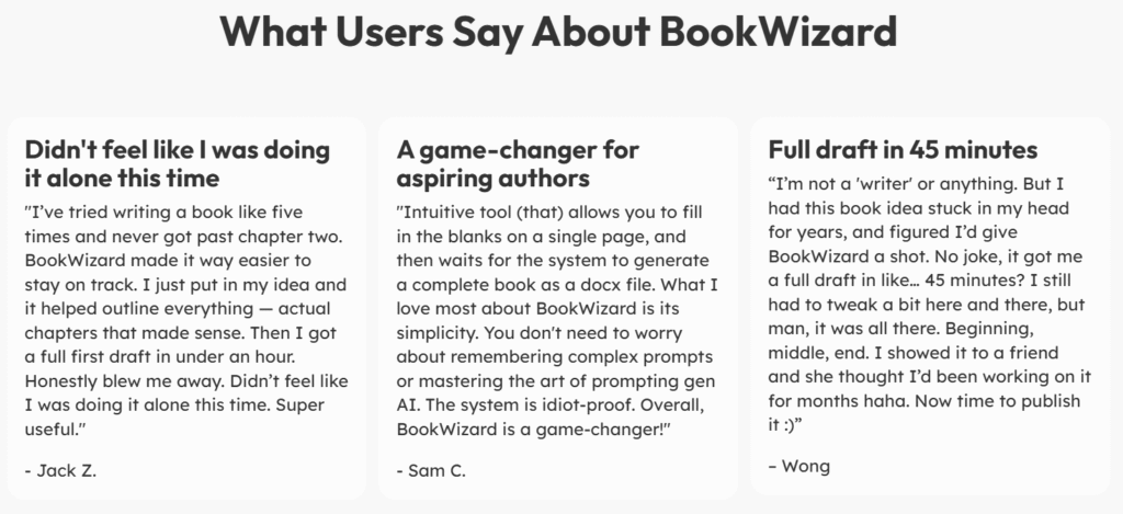Book Wizard Review: Book Wizard Testimonials