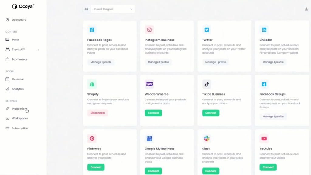 Ocoya Review: Social Media Integrations
