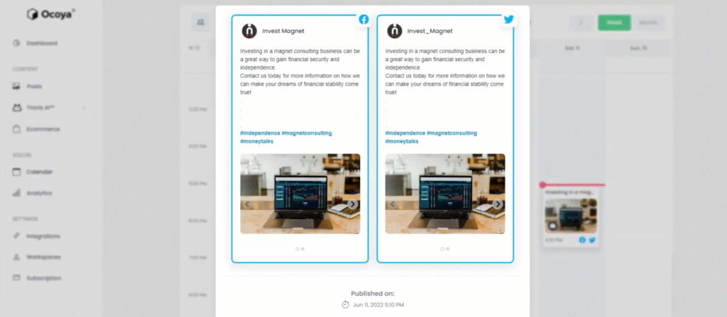Ocoya Review: Content Scheduler