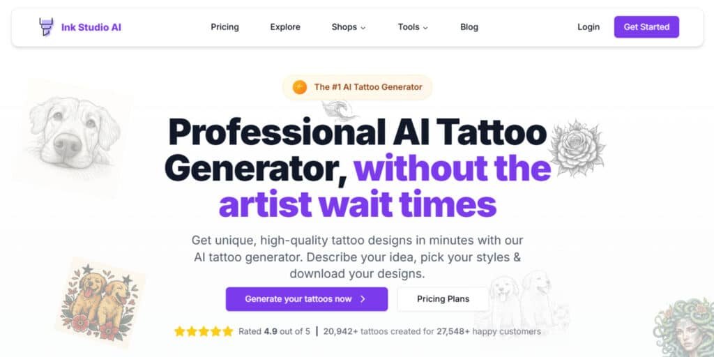 Ink Studio AI Review: What is Ink Studio AI - AI Tattoo Designs & Tattoo Ideas