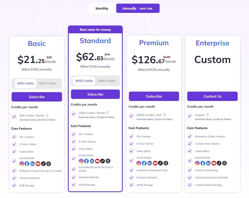 Syllably Review: Syllably Pricing Plans - AI Avatars & Video Maker App