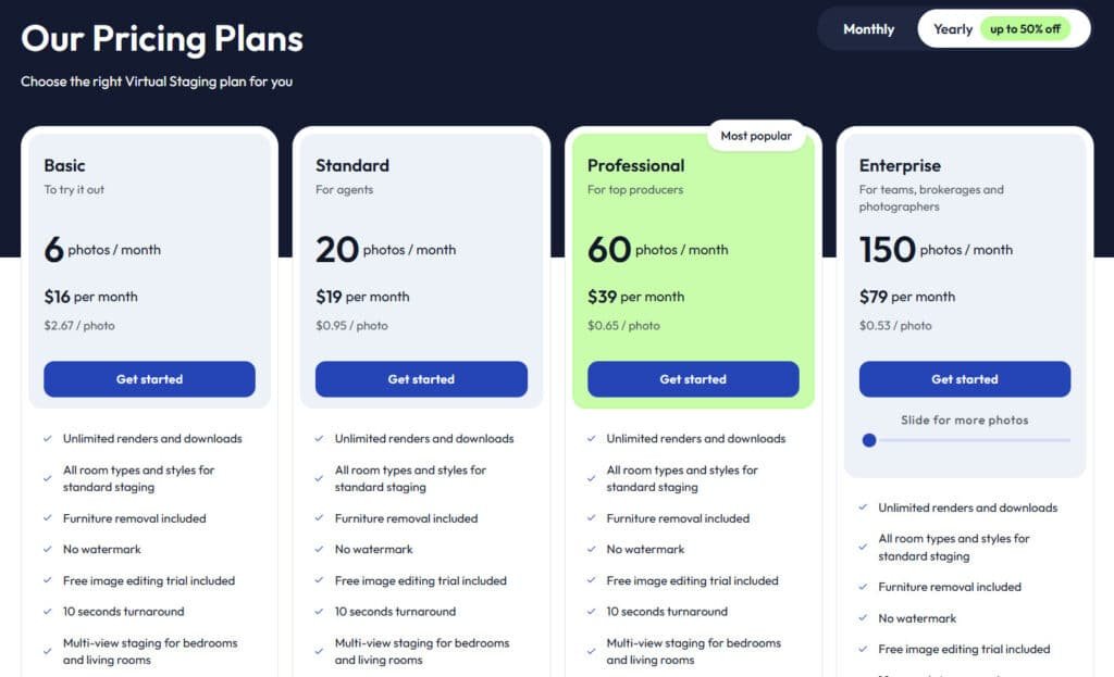 Virtual Staging AI Review:  Virtual Staging AI Pricing Plans - AI Real Estate Photo Editing, AI Virtual Staging, AI Interior Design, AI Exterior Design & AI Real Estate Photo Editor