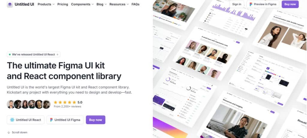 Untitled UI Review: What is Untitled UI - Figma ui kit, Figma ui kit website, React components & React component library