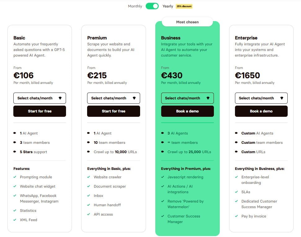 Watermelon AI Review: Watermelon AI Pricing Plans - AI Agents, AI Agent builder & AI Agents website