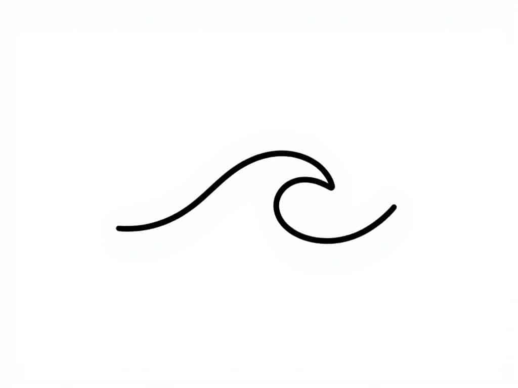 Minimalist wave tattoo design created with Easy-peasy.AI