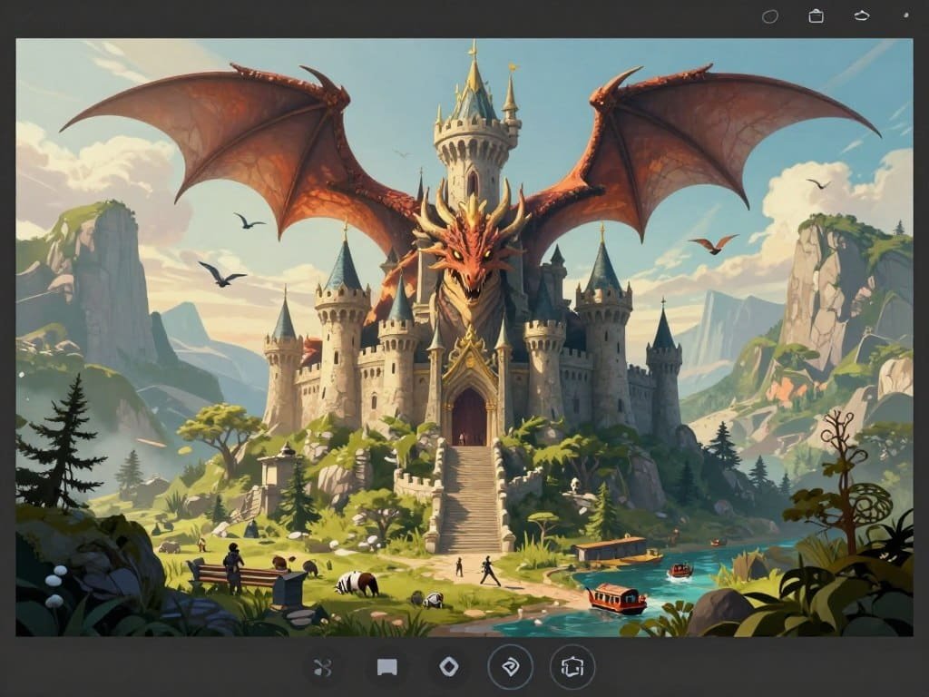 Simple AI-generated fantasy scene created with ArtSmart AI's beginner tools