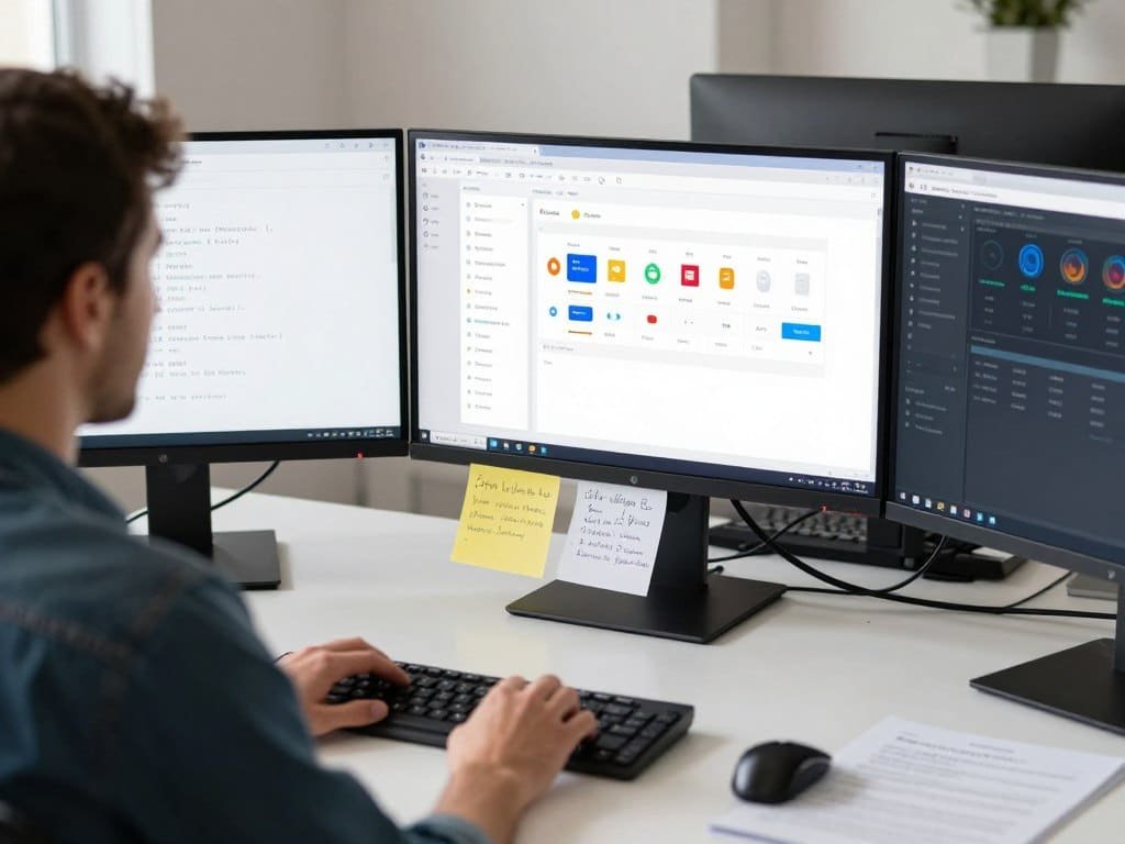 A developer using best practices with a No Code App Builder