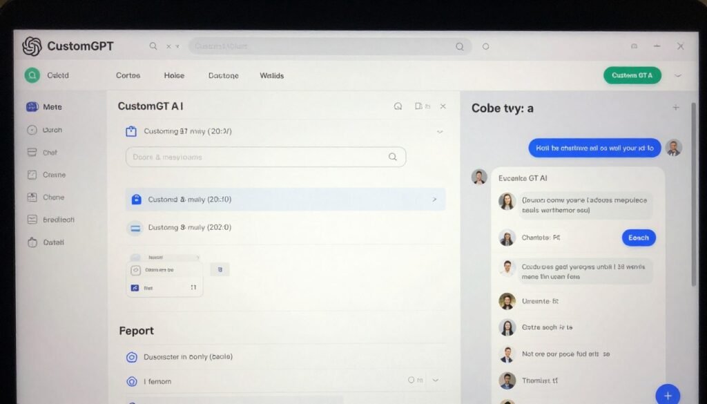 CustomGPT AI interface showing specialized chatbot creation and knowledge base training