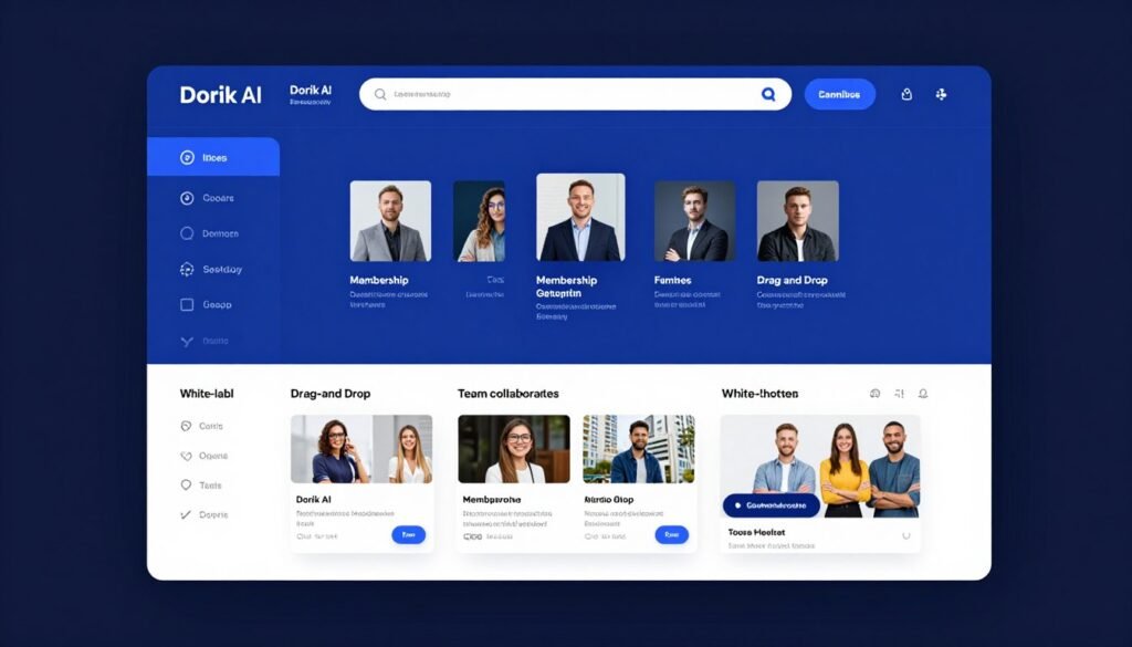 Dorik website builder showing CMS and membership features