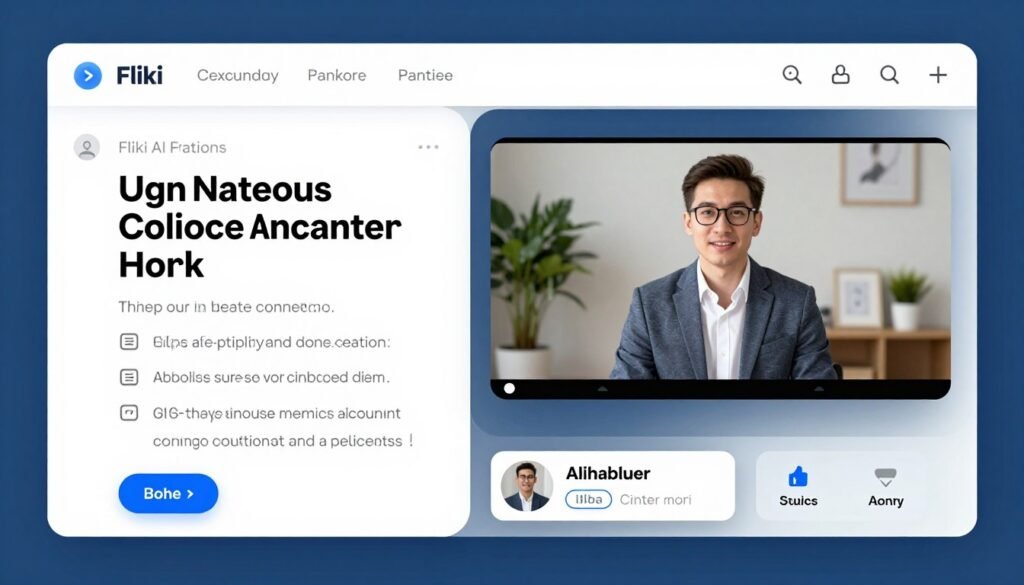 Fliki AI interface showing blog-to-video conversion process with AI avatars Fliki AI interface showing blog-to-video conversion process with AI avatars
