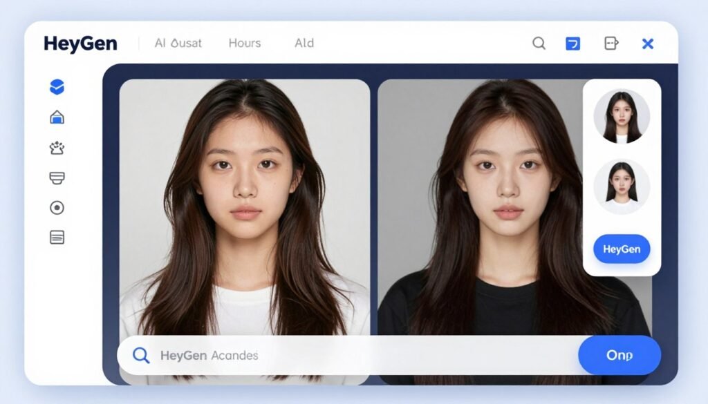 HeyGen platform showing custom digital twin creation process HeyGen platform showing custom digital twin creation process